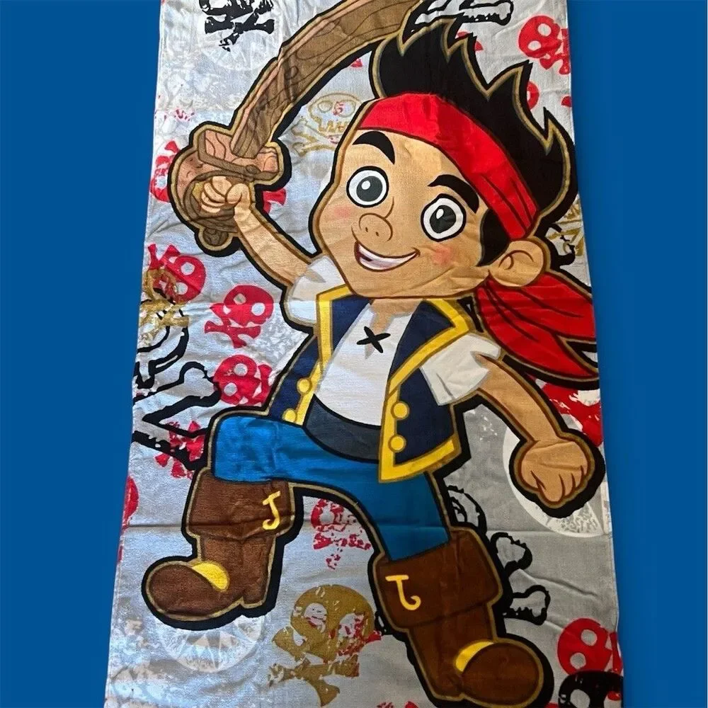Disney Jake and the Never Land Pirates Beach Towel Gray 58 x 29 Kids Print